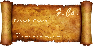 Frosch Csaba névjegykártya